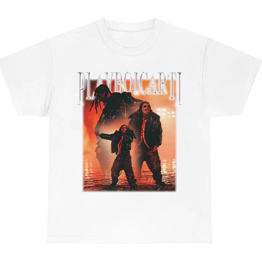 Playboi Carti Tour Album Graphics 100Cotton Shirt Unisex Y2k Retro Hiphop Style 2026 Summer Mens Short Sleeve Tshirt Fan Gift