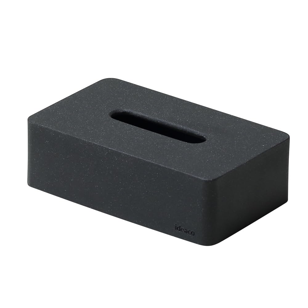 ideaco Soft Pack Slim Tissue Box, 20cm (W) x 12cm (D) x 6.5cm (H), Tissue Case SP compact, stone sand black.