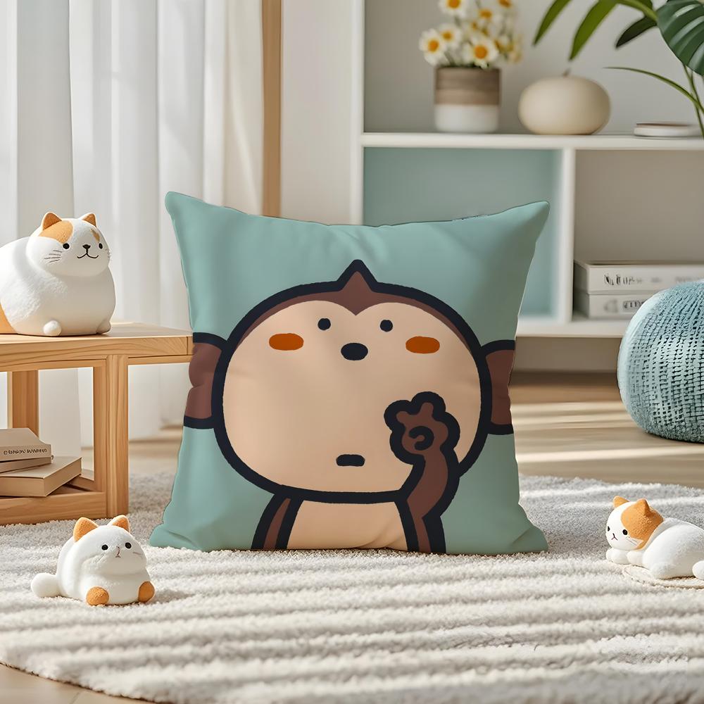 Funny And Quirky Party Animals Pillow Case Double-Sided Plush Sofa Cushion Covers Organic Breathable Invisible Zipper
