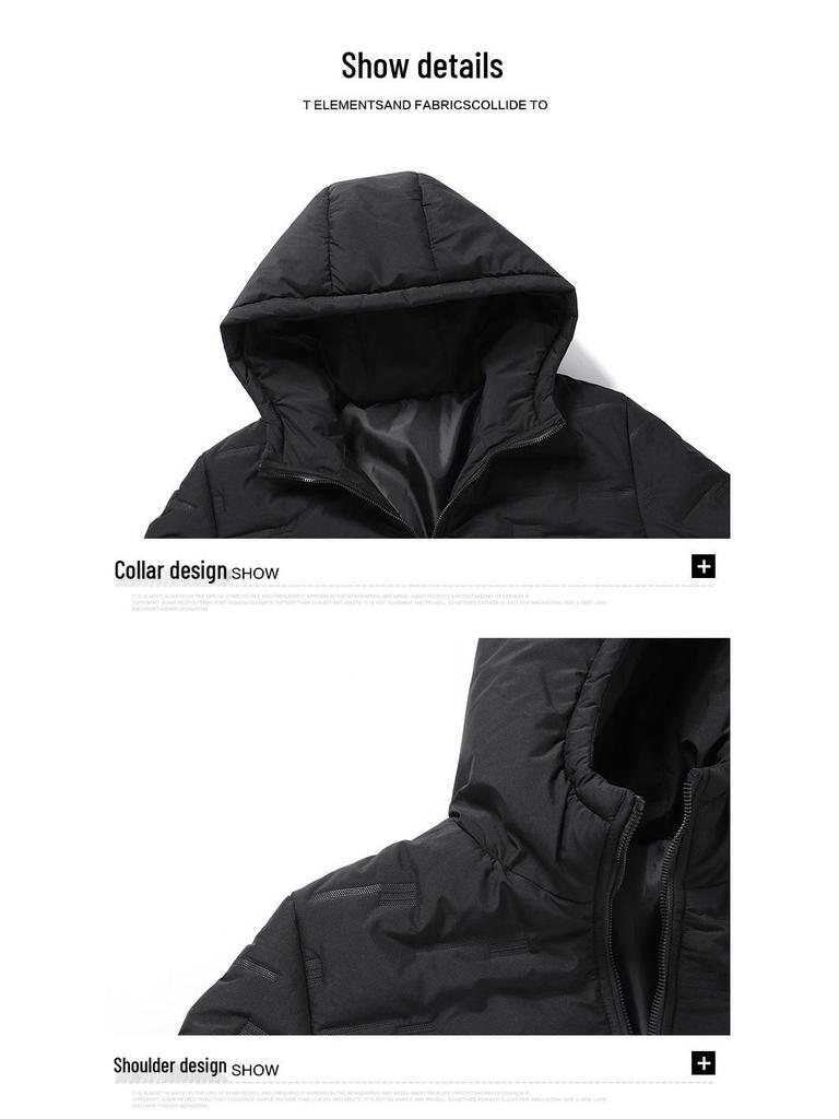 Giacca Invernale Calda in Cotone Spesso con Cappuccio per Uomini Taglie Forti - Cappotto Casual & alla Moda per Protezione dal Freddo