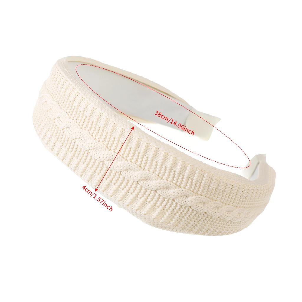 French Knitting Headband for Women Elegant Knit Hair Hoop Hair Accessories Sweet Girl Wide Edge Hair Bands Headwear
