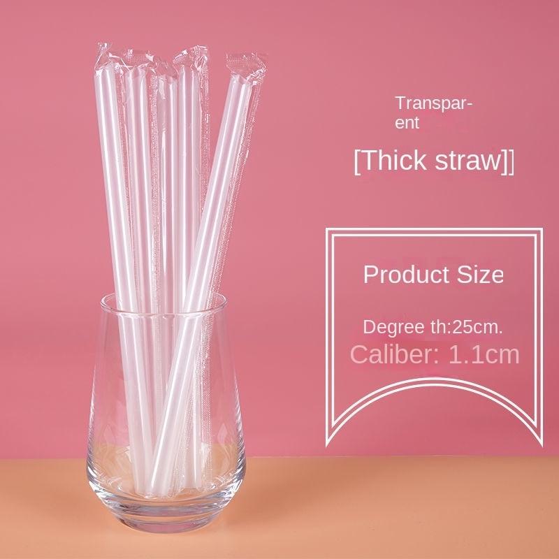 100Pcs Disposable Plastic Straws Juice Drinks Milk Tea Bubble Tea Drinking Wide Independent Packaging Drinking Straw