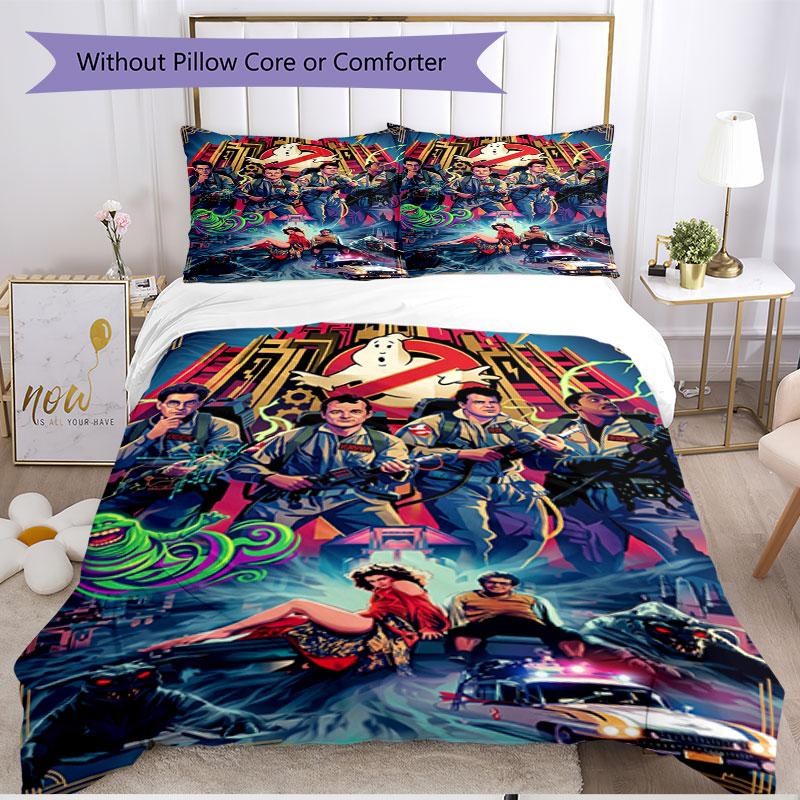 3pcs Duvet Cover Set (1*Duvet Cover + 2*Pillowcase, Without Core), Ghostbusters Print Soft All‑Season Bedding Set, Home Bedroom Decor Gift