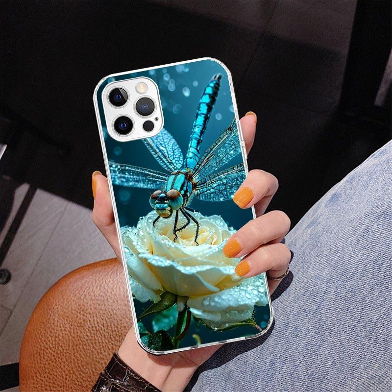 Beautiful Dragonfly Enthusiasts Phone Case For iPhone 13 12 Mini 11 Pro Max XS XR X SE 7 8 Plus 5S 5 6S 6 Gift Print Cover Funda