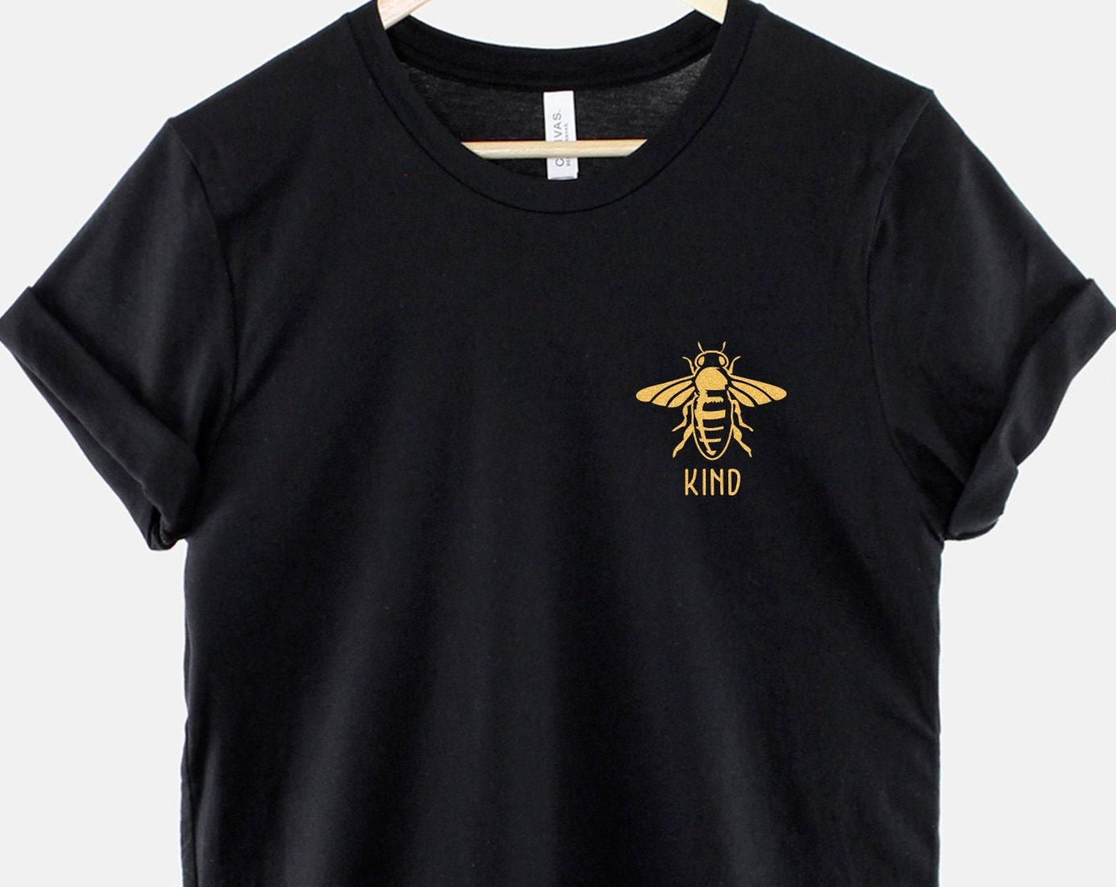 Bee Kind Shirt: Honey Bee Pocket Print - Soft Cotton Tee 4XL