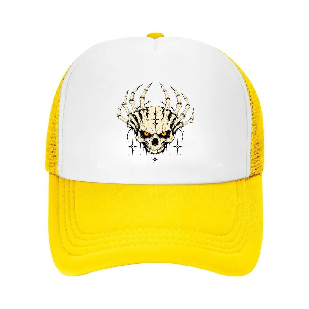 Gothic Skull Horns Dark Aura Mesh Baseball Cap Casual Hat Outdoor For Womens Unisex FeUnisex