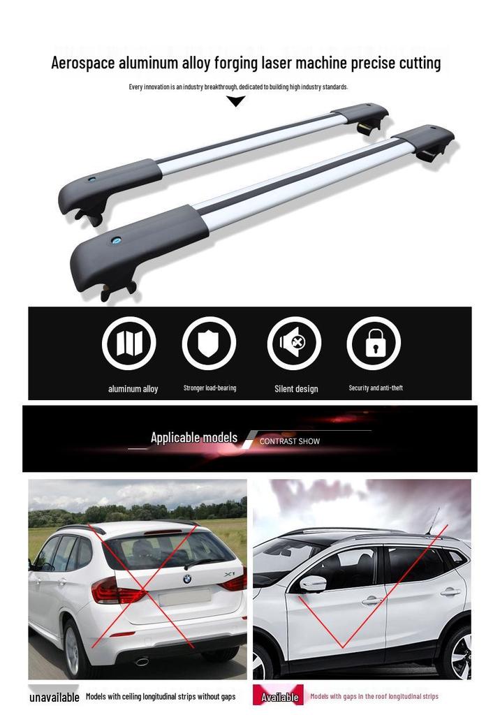Universal Aluminum Alloy Roof Rack Crossbars for Off-road SUVs