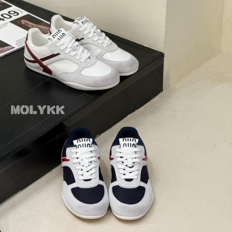 Leather retro color matching soft sole women's spring new breathable comfortable versatile sports and leisure shoes