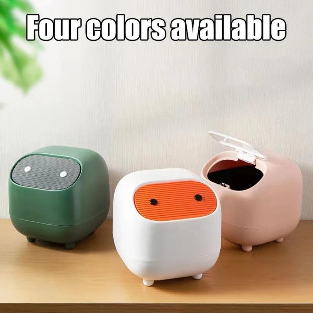 Press Type Desktop Trash Bin Mini Garbage Container Cute Small Trash Can  Household