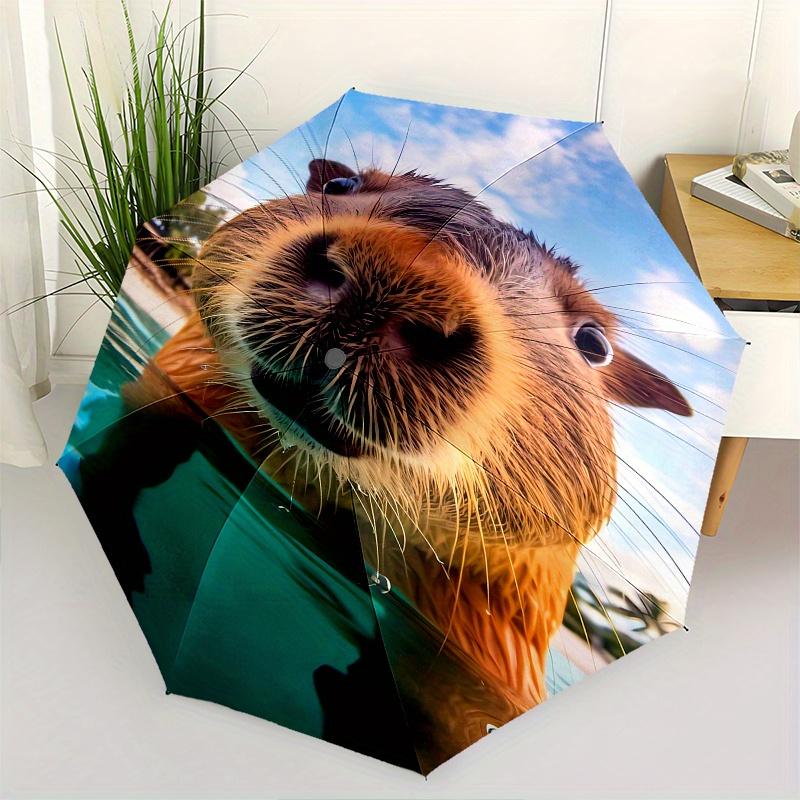 

Capybara,Water Automatic Folding Umbrella 8 Ribs Lightweight Design, Durable Iron Frame, Compact and Portable, Ideal Birthday or Christmas