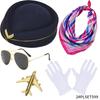 Pilot Attendant Flight Uniform Sunglasses Set Costume Accessories Cosplay Party
