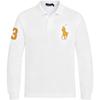 Polo Polo a Maniche Lunghe Ricamata con Logo Solido Uomo top Bianco 710766856-003