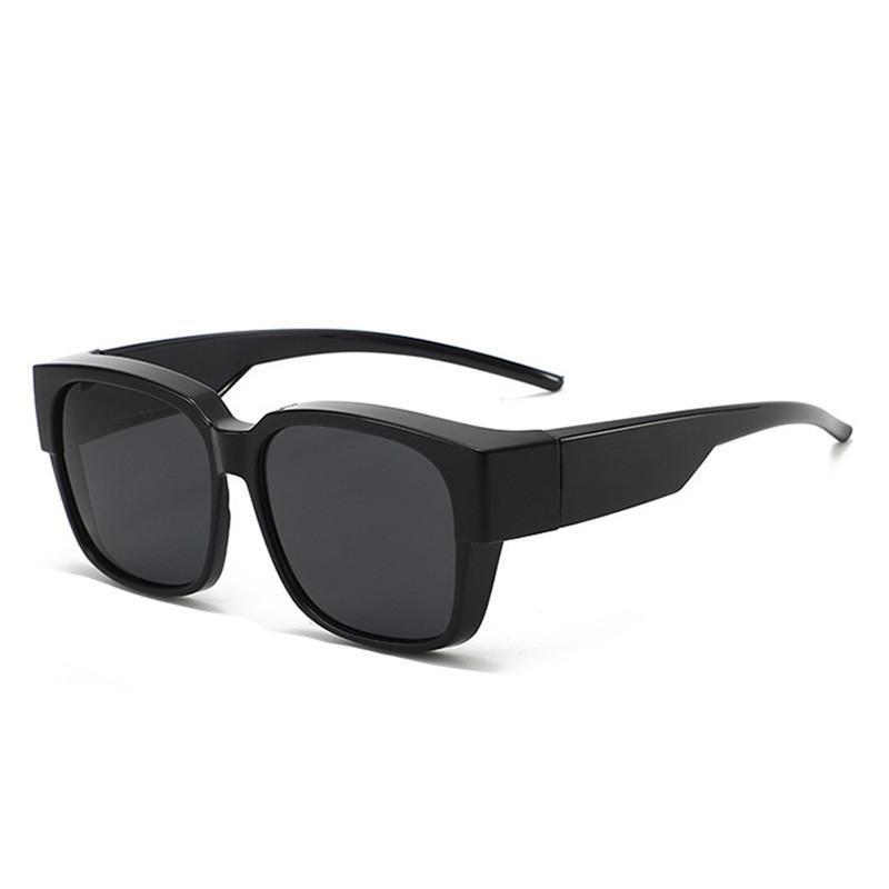 Men s Fashion Oval Frame Polarized Uv400 Yellow Lens Gray Frame Sunglasses For Driving StyleA