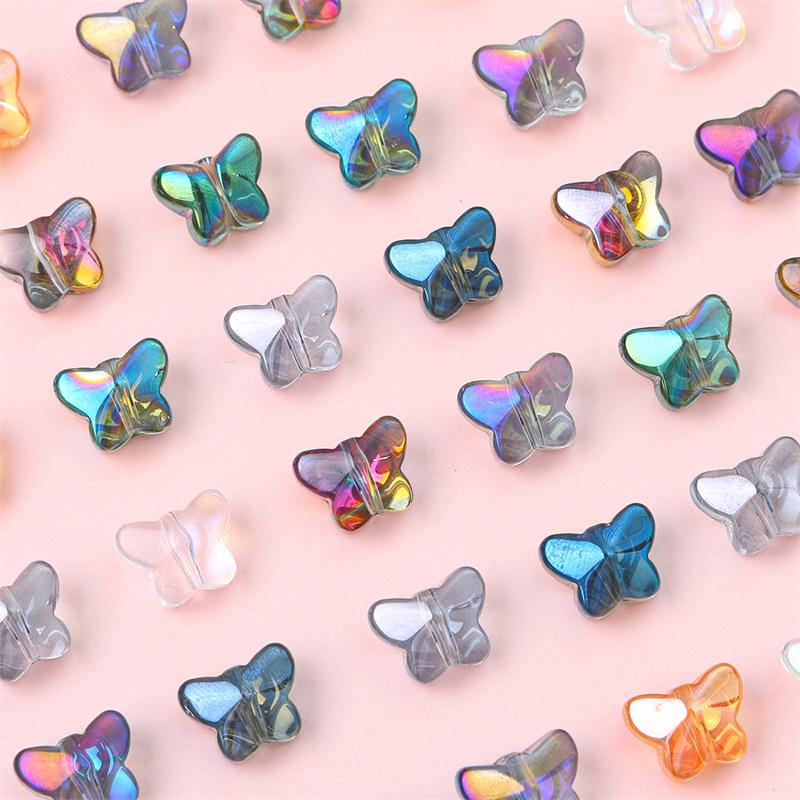 Glass Dazzle Color Butterfly Crystal Beads Loose Beads Handmade DIY Beading Bracelet Glass Beads Homemade Jewelry Accessories Beads for Jewelry Making