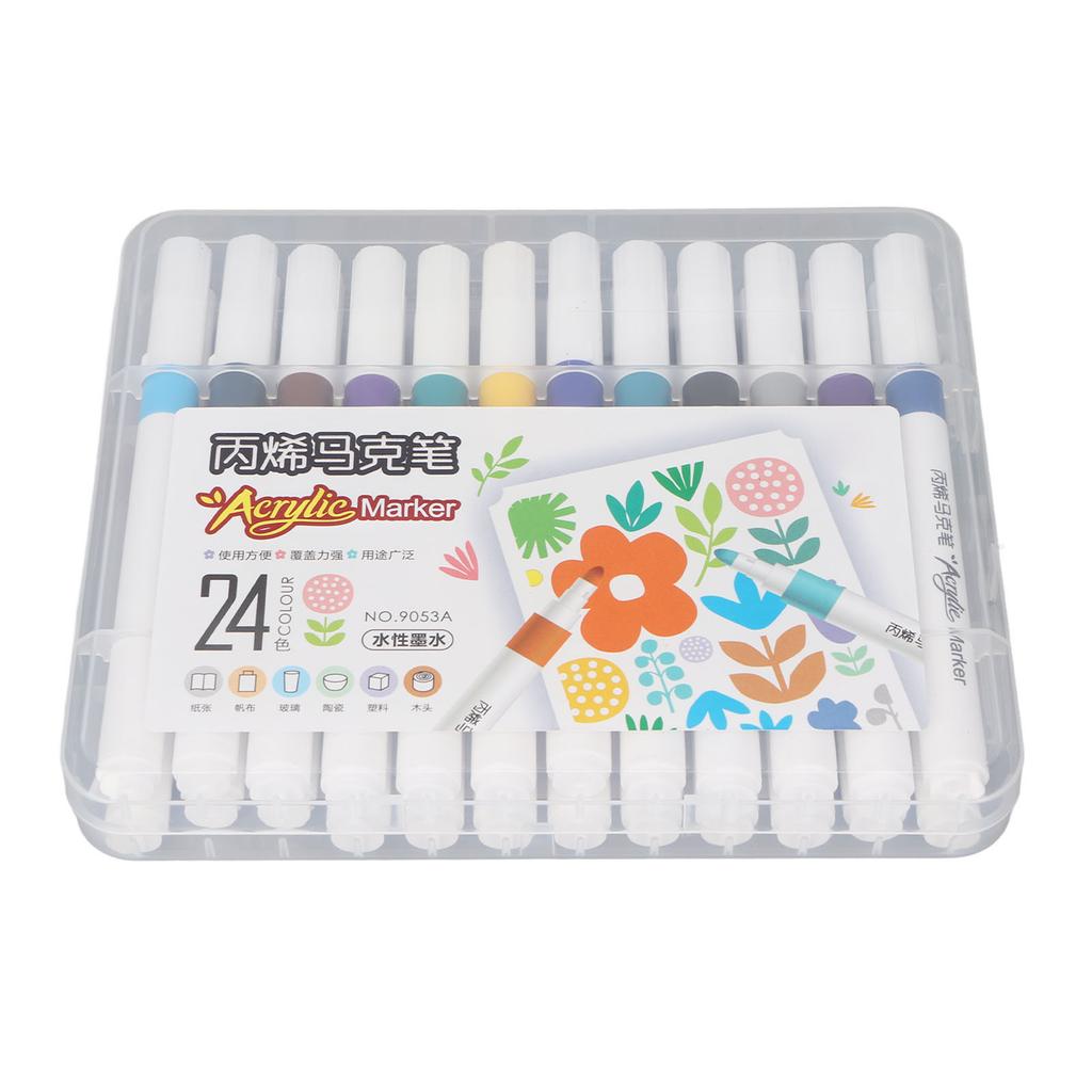 Acrylic Paint Markers Water Based Ink Waterproof High Coverage Paint Pens Paint Markers for DIY