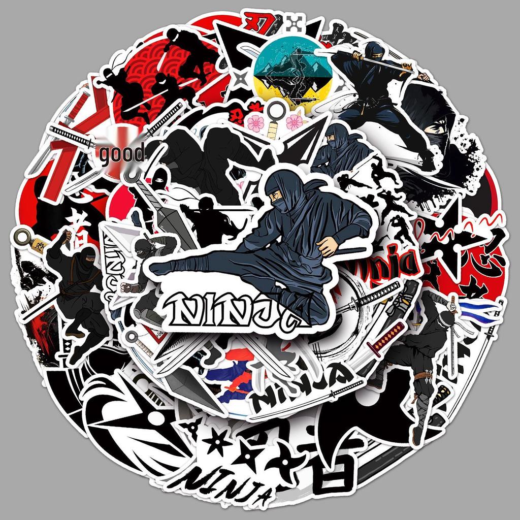 50 Ninja Cartoon Stickers - Trendy Waterproof Laptop Decor