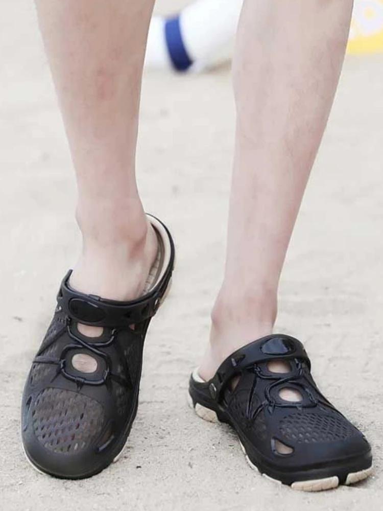 Fashion Slides Men's Shoe Male Slipper Hole Half Mules Eva Pvc Outdoor Beach Elegant Comfortable Cheap Shoes Liquidation Designer Luxury