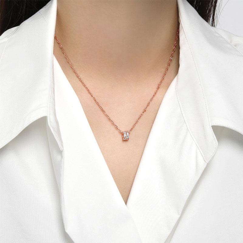 Transfer Bead Pendant Collarbone Chain The Same Japanese And Korean Version Of Cold Wind Simple Full Diamond Small Waist Necklace