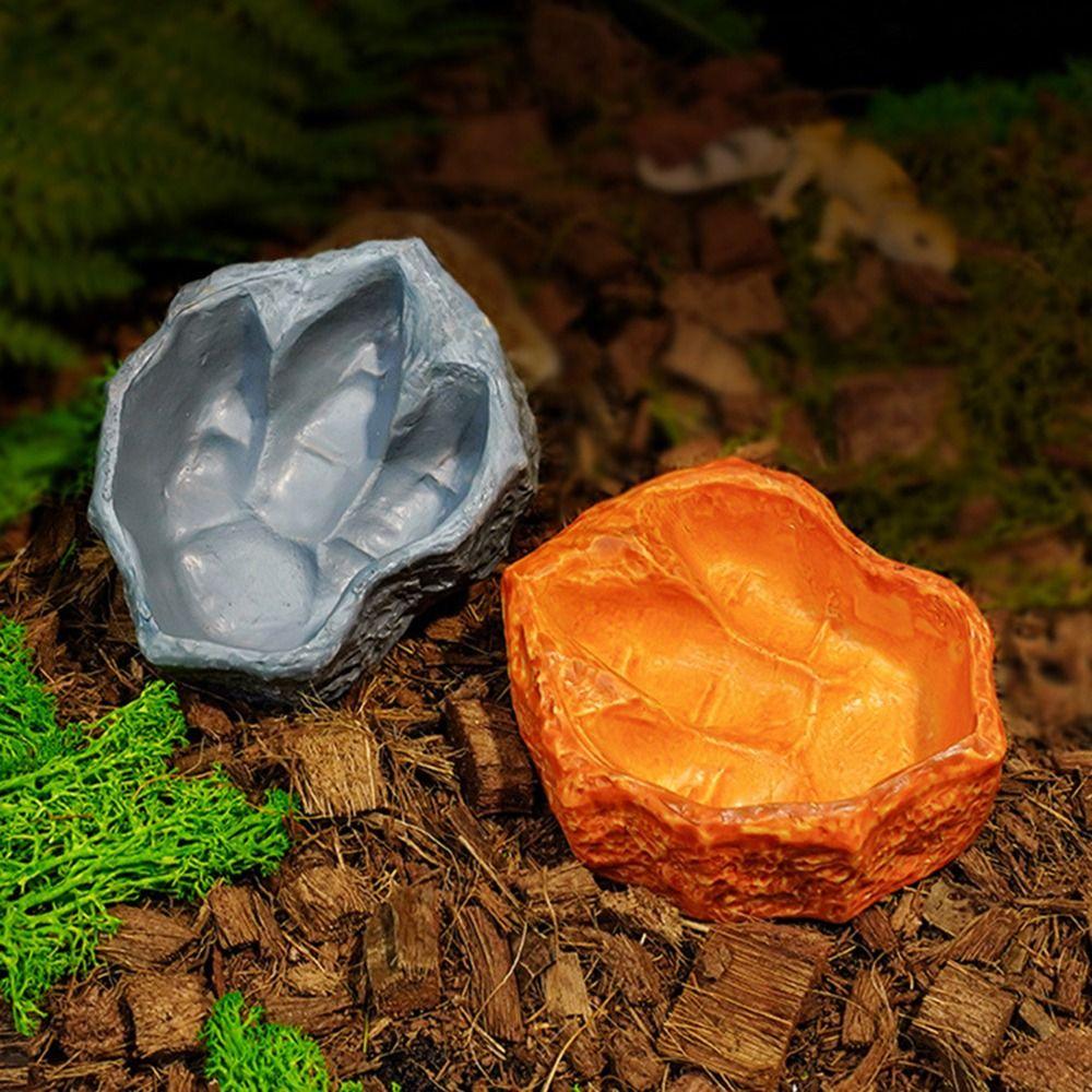 Tree Stump Shape Reptile Feeding Bowl Multicolor Reptile Bathtub for Tortoises