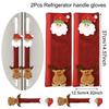 Christmas Refrigerator Handle Covers Plush Cloth Appliance Handle Cover Christmas Decorations for Home 2024 Navidad Noel NewYear