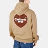 Carhartt WIP Solid Color Hoodie With Heart Pattern Letter Print Long Sleeve Sweatshirt Men Sweatshirt Brown I032168-07E-XX