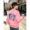 Unisex Kids Sweatshirt, Back Print Star Gradient Number 67 Six Seven Long Sleeve Pullover, Boys Girls Casual Sweatshirt For Kids Over 4 Years Old
