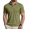 Men's Short Sleeve Polo Shirt Classic Fit Button Down Collar Casual Lightweight Breathable Fabric Summer Top