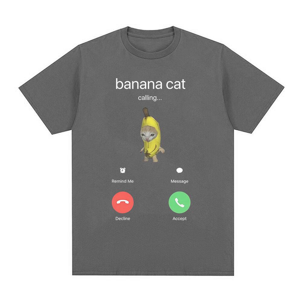 Banana Cat Meme TShirt Funny Cat Lover Gift Viral Meme Shirt Internet Culture Cute Animal Meme Summer Short Sleeves T Shirts