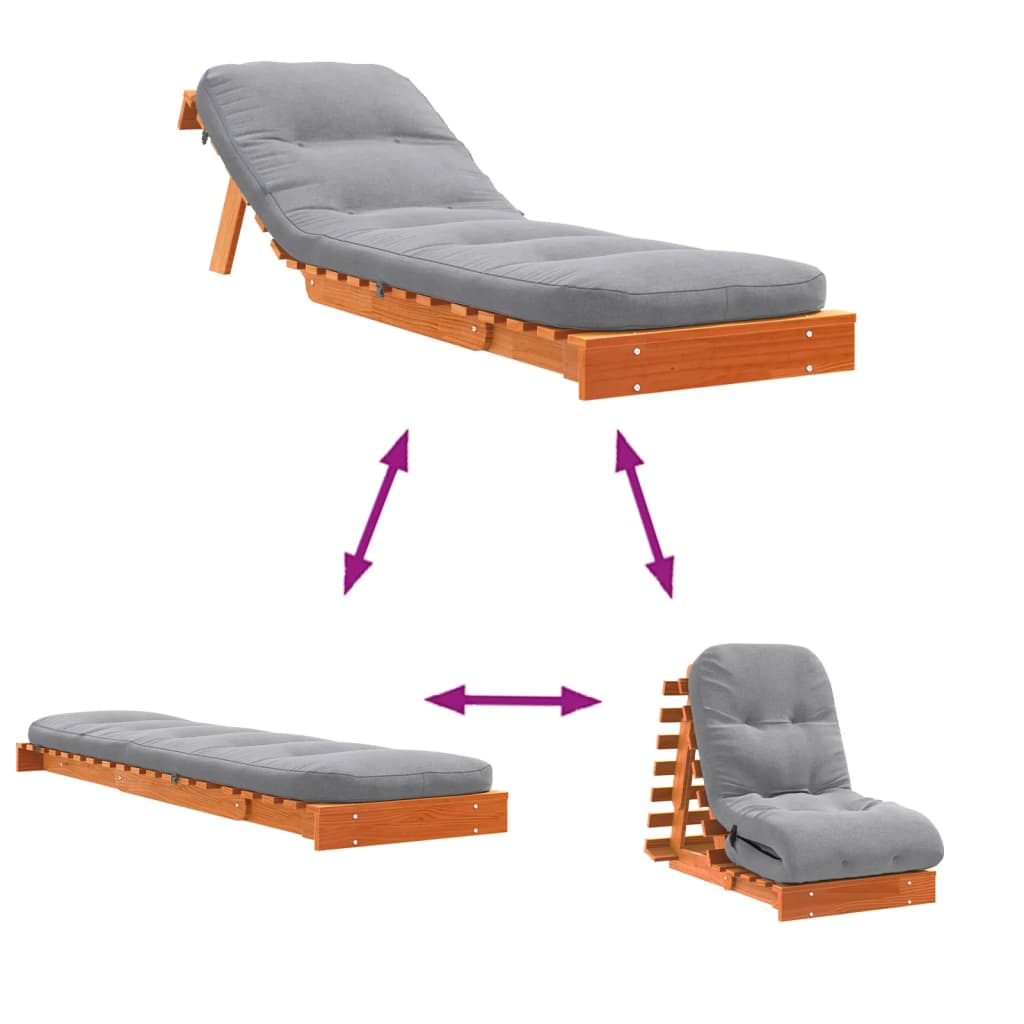 Vidaxl Sofa Rozkładana Futon, Z Materacem, Woskowy Brąz, 60X206X11 Cm