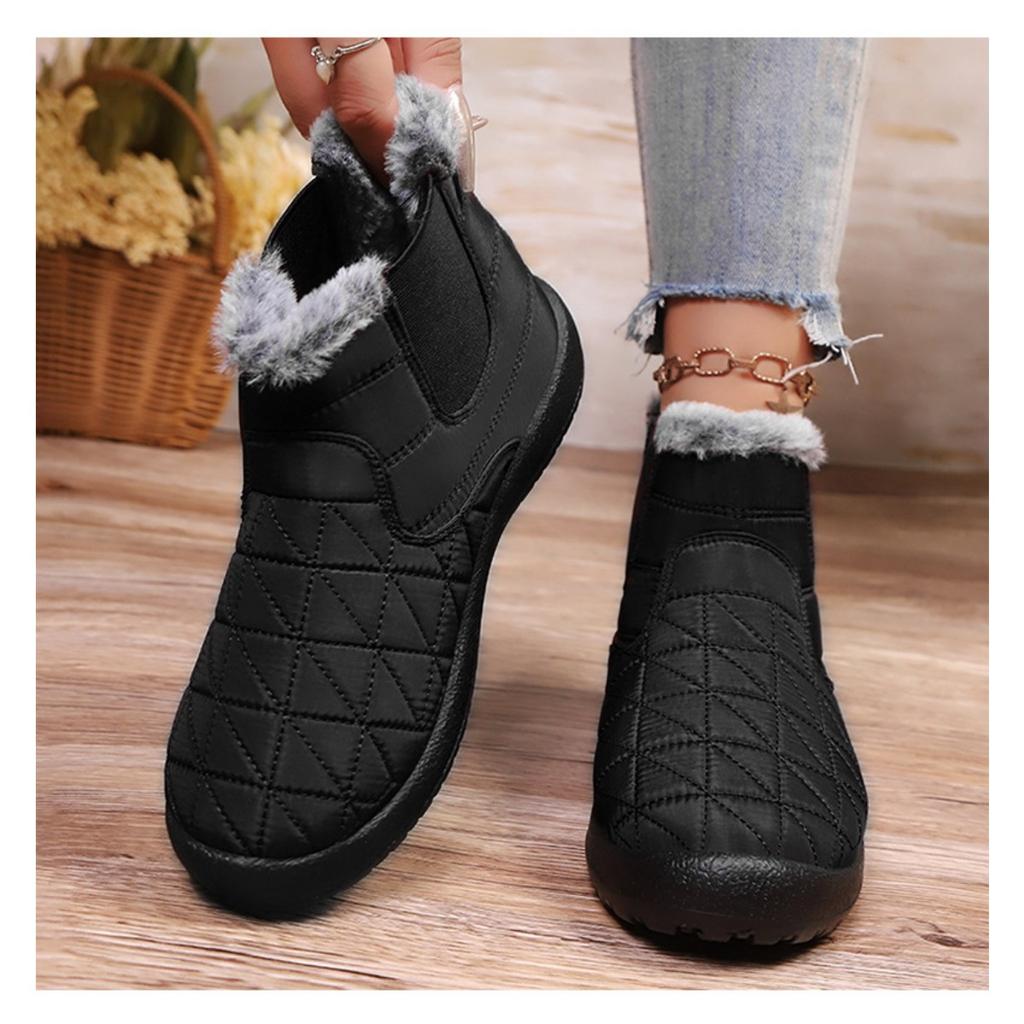 Women's Snow Boots, Winter Cotton Shoes, Cold Resistant and Warm Cotton Boots with Thick Fleece, Versatile Women's Shoes