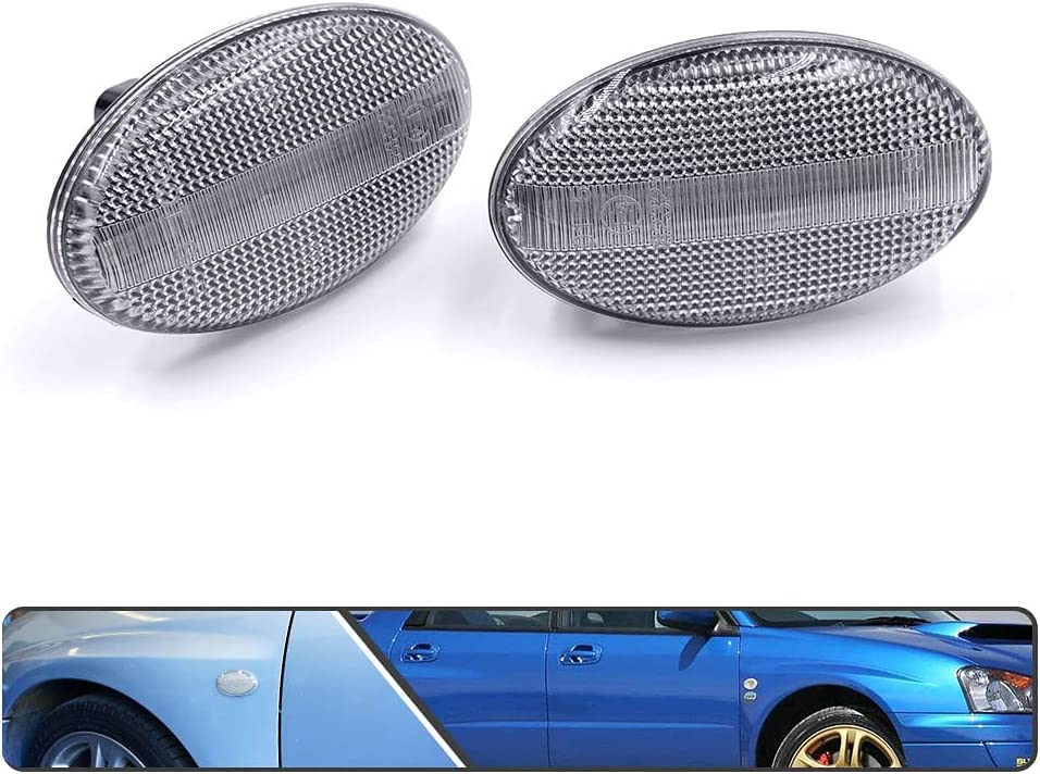 Subaru Compatible Impreza GD Legacy BE Filester SF5 Pleo RA Vivio KK KW KY Fiber LED Sequential Fender Front Side Marker Turn Signal with Clear Lens