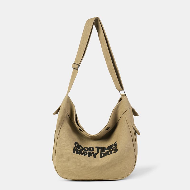 

Унісекс Канвасна Сумка-Кросбоді Великої Місткості для Студентів хакі