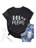 Camiseta Mamá Perro Wo'unisex Estampado de Huella de Cachorro Camisetas Gráficas Divertidas Ropa Linda de Manga Corta