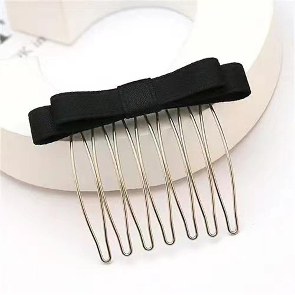 Inserted Comb Bow Hair Comb Adornment Bangs Versatile Simple Anti-skid Curl Side Clip Top Hair Clip