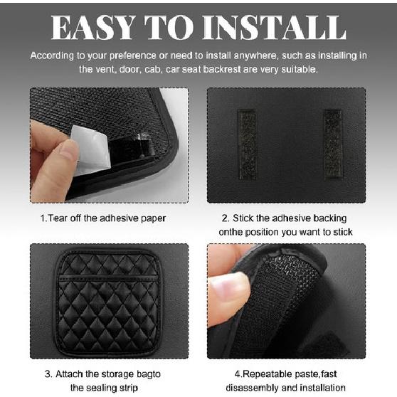 2 PCS Car Side Pocket Organizer, Adhesive Auto Side Seat Back Storage Large