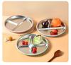 New Kids’ Stainless Steel Divided Plate with Suction Cup – Durable, Drop-proof Design