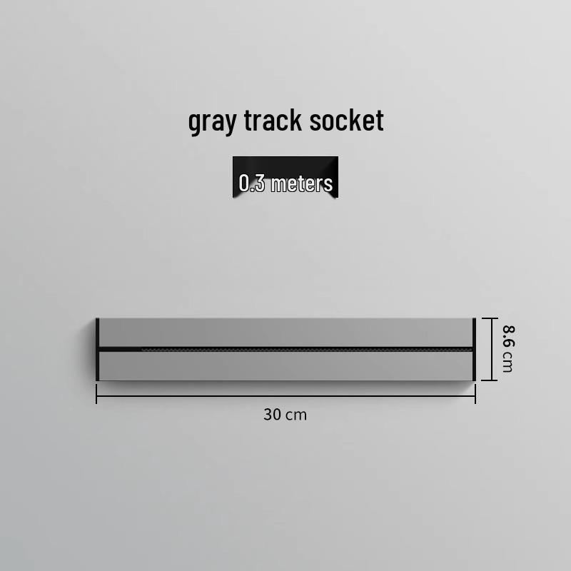 Track Power Strip for Kitchen & Living Room - Movable, Slide Rail, Anti-Shock Design