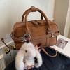 Simple Retro Cylindrical Bag Women's Winter New Portable Boston Bag Commuter Shoulder Messenger Bag