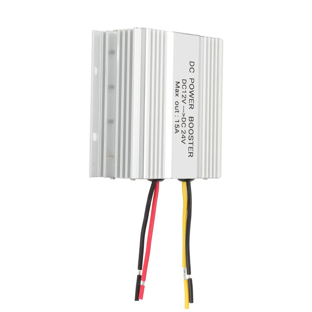 DC 12V to 24V Car Booster 15A 360W Aluminium Alloy Housing DC 12V to 24V Safe Stable DC Power Booster for Car Truck