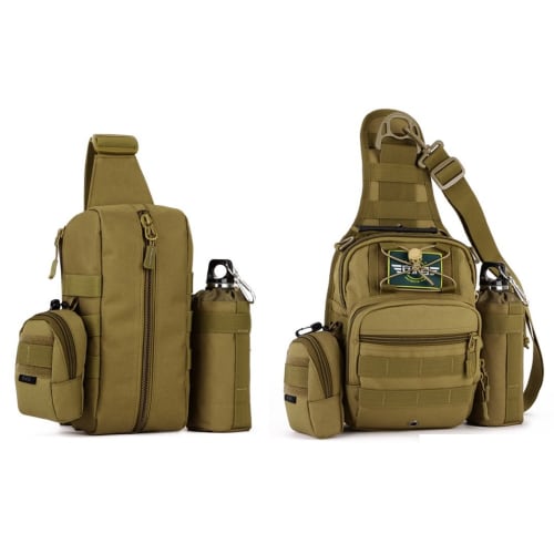 PHOENIX IKKI 550ml Water Bottle Holder, Molle Compatible, Camouflage Pattern, Tactical, Military, Outdoor, Water Bottle Pouch, Handy Pouch, Water Bott