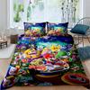 Star-patterned three-piece bedding set (Super Mario game) - includes one duvet cover and two pillowcases221