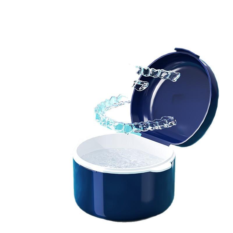 Elderly Denture Cleaning Box, Portable Full Denture Immersion Box, Denture Cleaner, Care Box, Travel Braces Box
