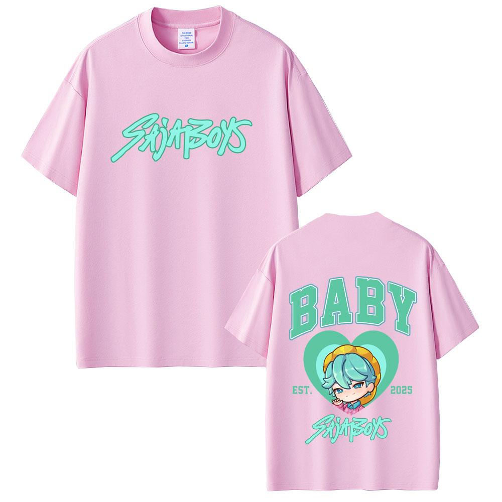 Film Kpop Dämonenjäger Saja Boys Doppelseitiger Druck T-Shirt Männer Frauen Kleidung Mode Cartoon Trend Übergroße Streetwear Oberteile