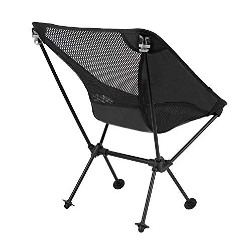 MOON LENCE Outdoor Camping Chair with Anti-Sinking Feet Caps, Foldable, Ultra-Lightweight, Compact, Aluminum Alloy, Perfect for Hiking, Includes Stora
