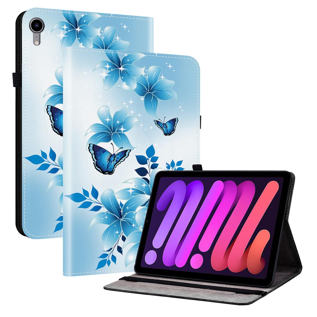 For iPad Mini (2024)/(2021) Leather Case Pattern Printed Stand Tablet Cover with Card Slots