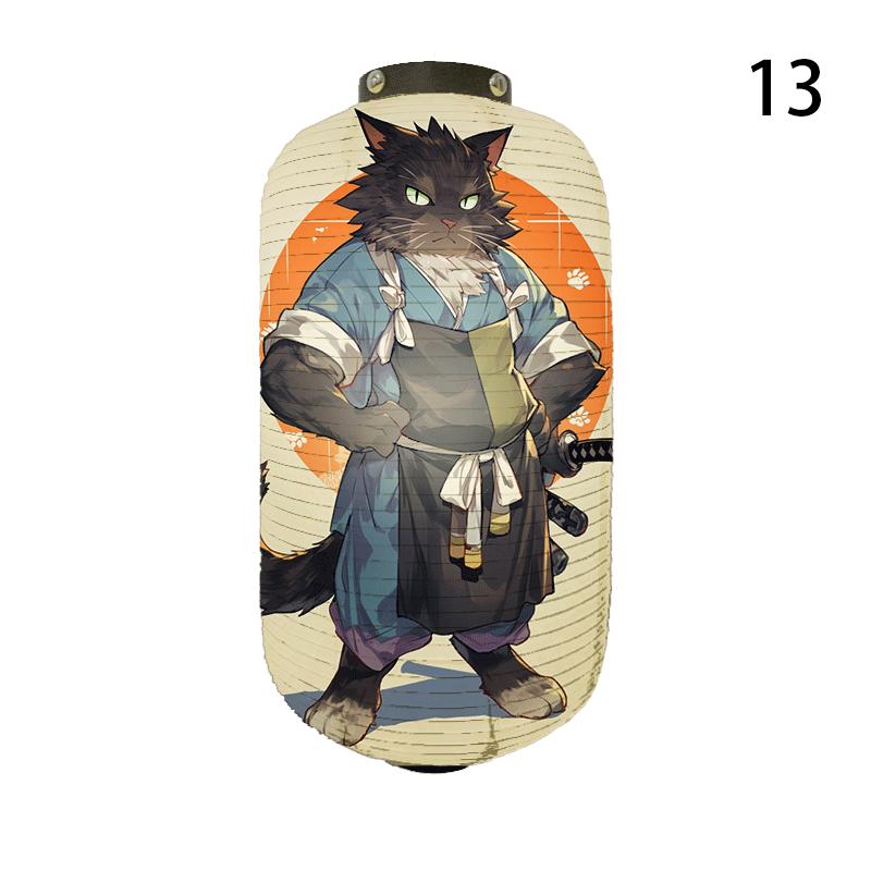NEW Japanese Chochin Hanging Lantern Ukiyo-e Style Samurai Cat Anime Cartoon Lantern Sushi Restaurant Decor Festival Party Decor
