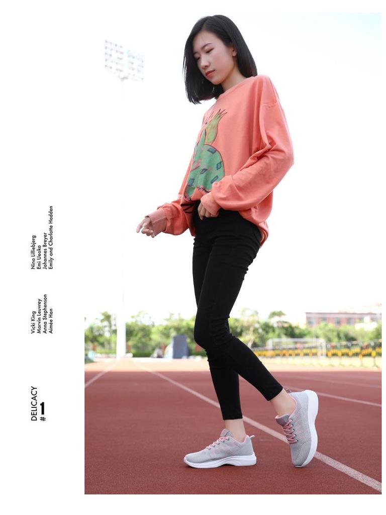 Quanzhou Women's Mesh Breathable Sneakers - Soft Sole Casual Travel & Running Shoes for Military Training Students