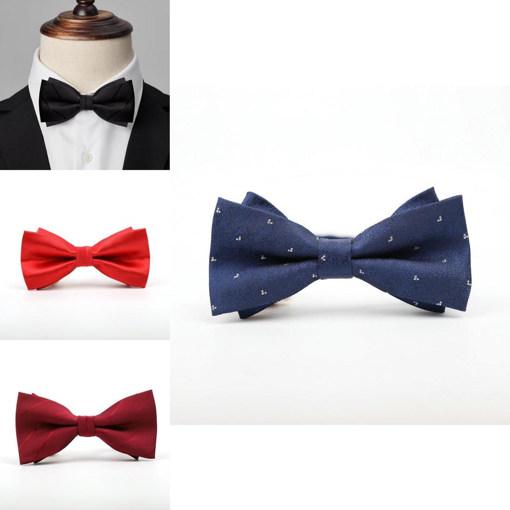 Classic Black Satin Bow Tie For Groomsmen Wedding Formal Attire Men Women