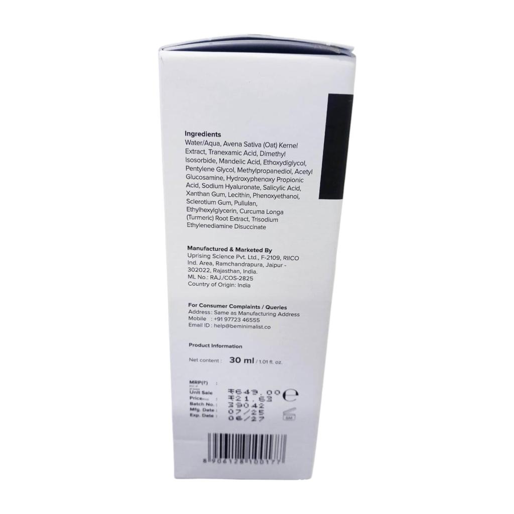 Minimalist 3% Tranexamic Acid Serum For Brighter Clearer Face With Pigmentation And Acne Scar Reduction | 30 Ml