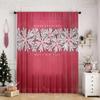 Piece Holiday Christmas Door Curtain Snowflake Design Red Decoration Polyester Living Room Kitchen Bedroom Home Ornaments Curtains Made Of With Rod